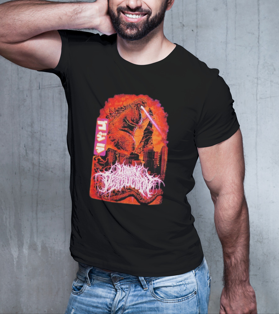 Within Destruction Reptile Kaiju Tokyo Destruction Scene T-Shirt