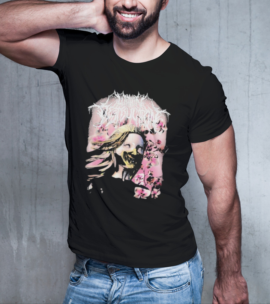 Within Destruction Yokai Cherry Blossoms Masked Face Design T-Shirt