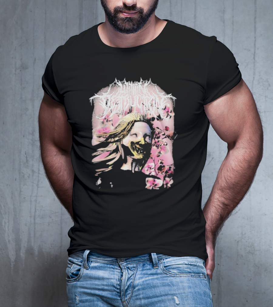 Within Destruction Yokai Cherry Blossoms Masked Face Design T-Shirt