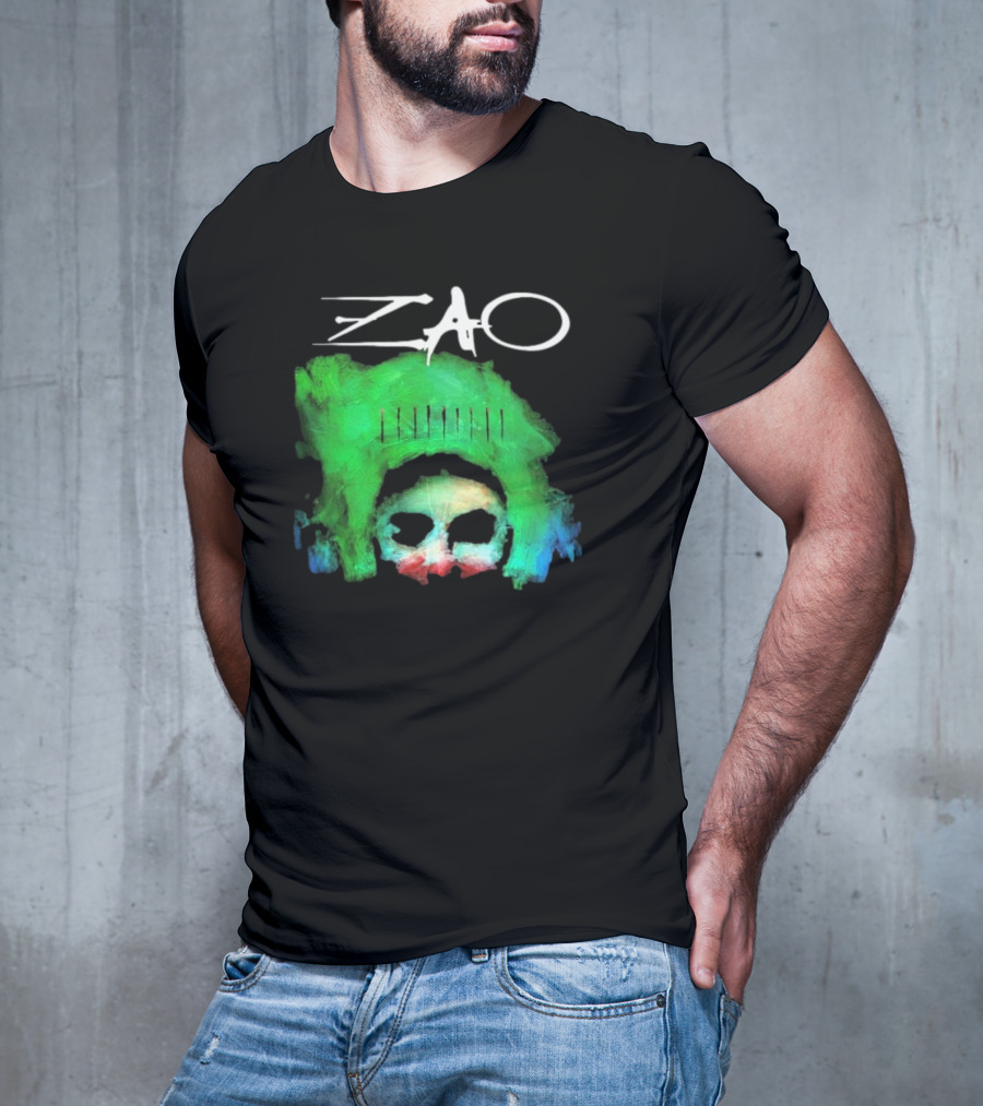 Zao Splinter Shards Green Skull Art T-Shirt