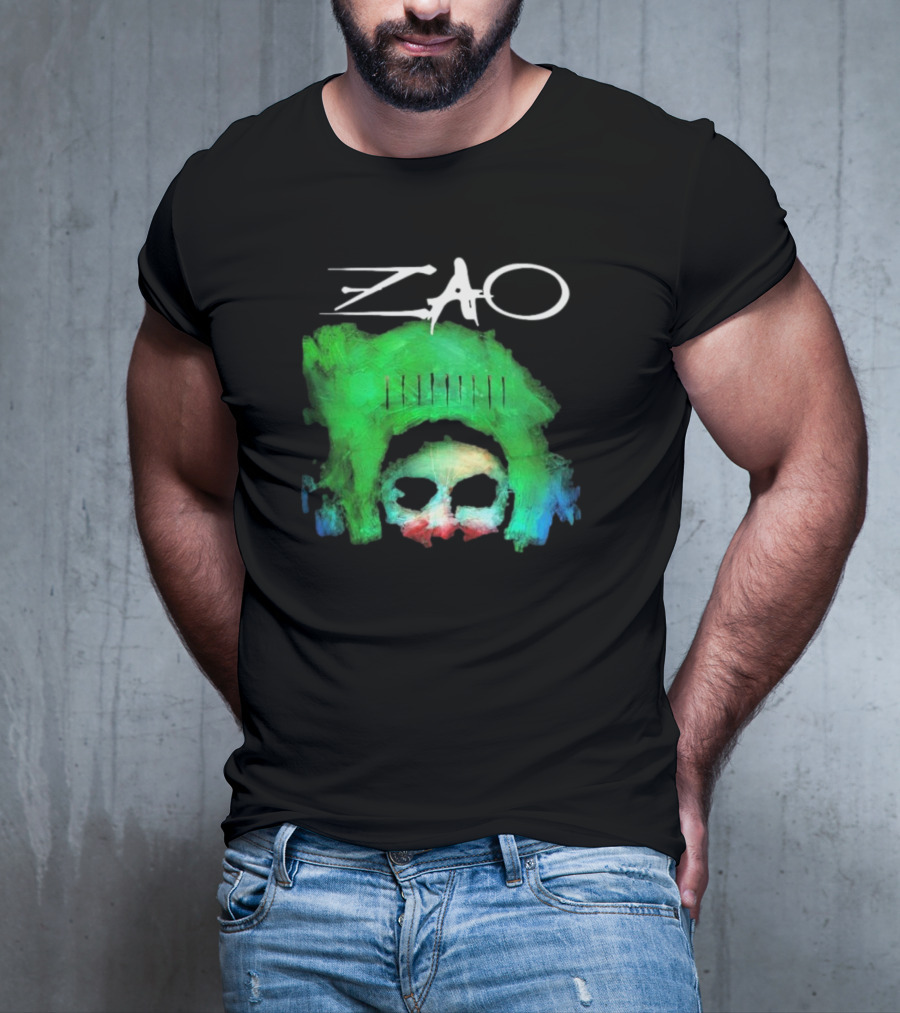 Zao Splinter Shards Green Skull Art T-Shirt