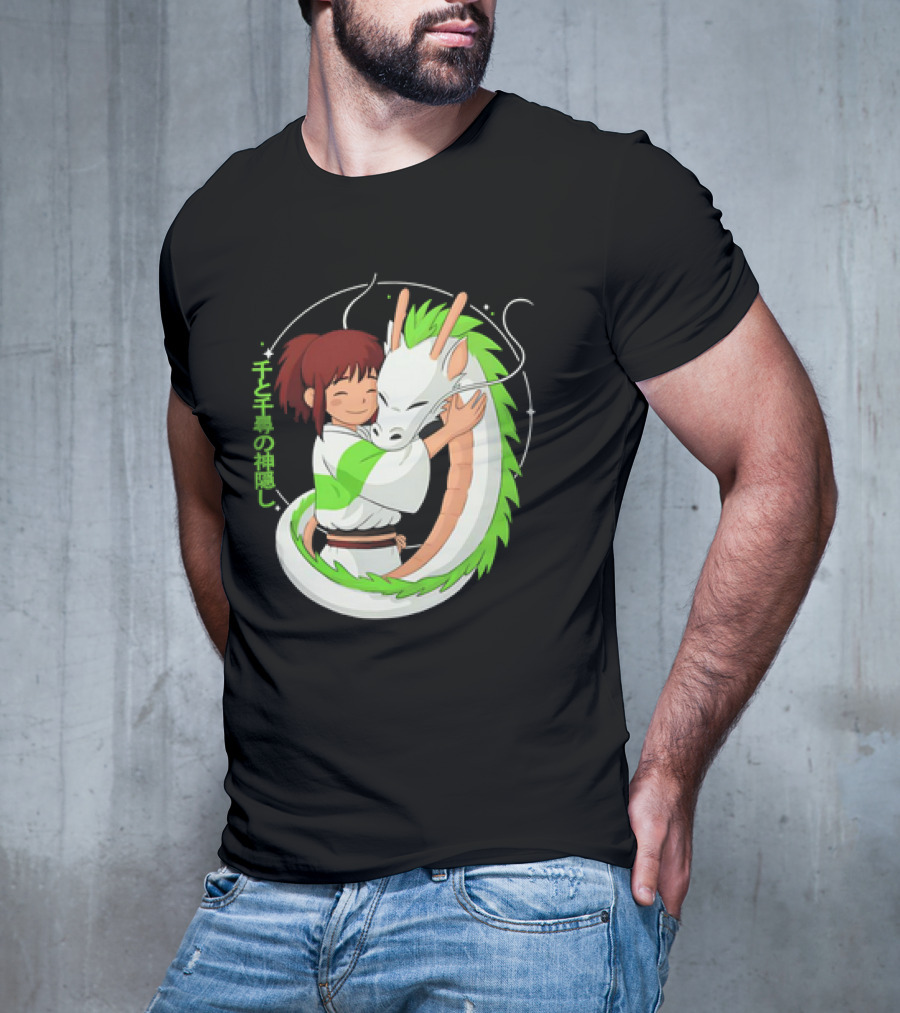 Spirited Away Haku And Chihiro Hug Embrace T-Shirt
