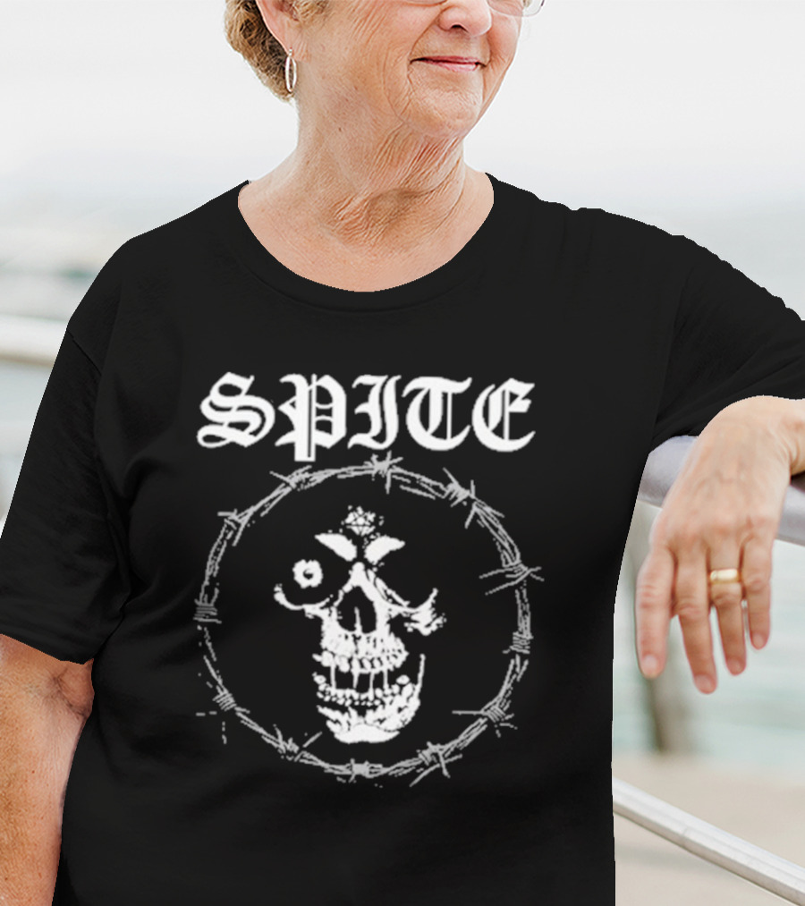 Spite Barbed Wire Skull Theme Pain Is A Place On Earth T-Shirt