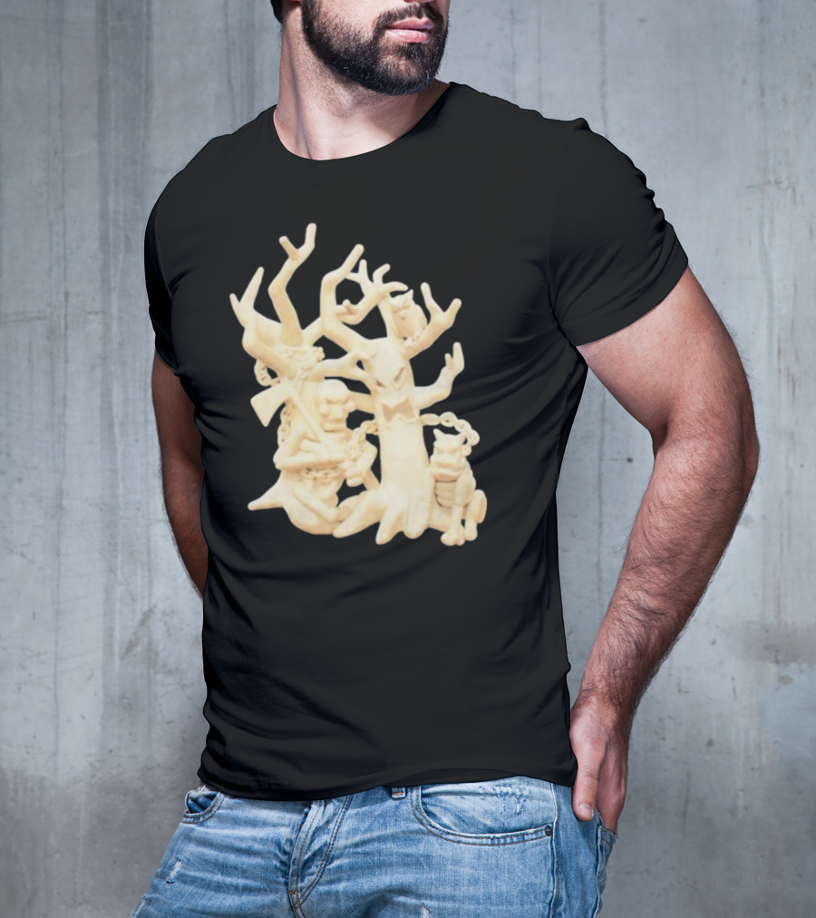 Spooky Woods Woodland Tree Creature With Owl And Frog T-Shirt