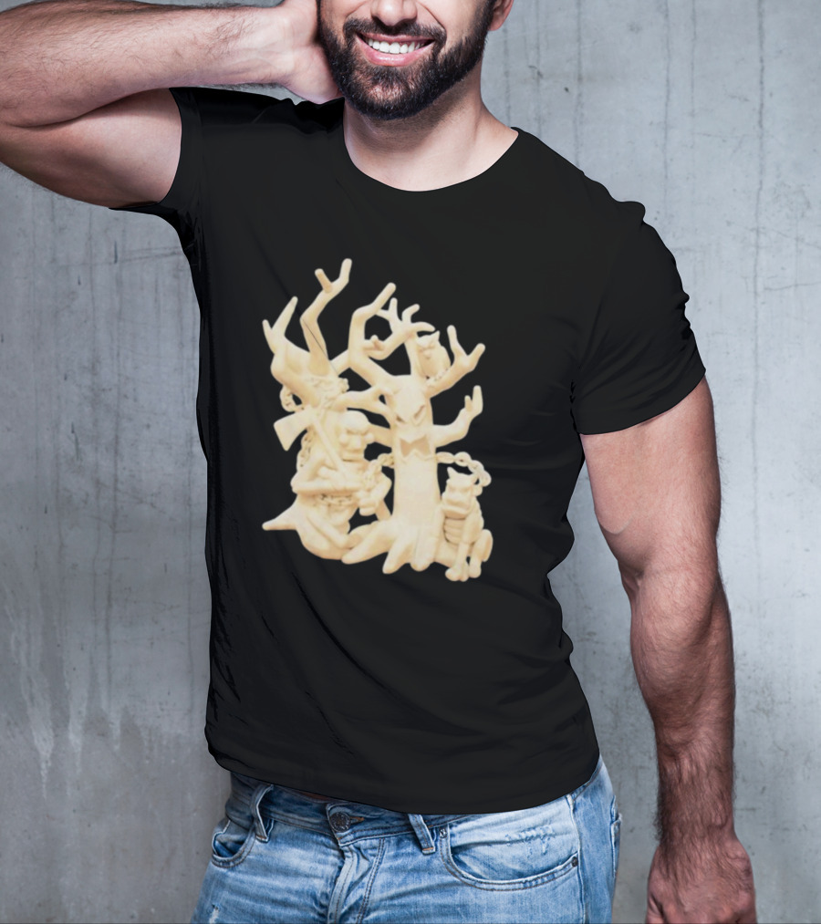 Spooky Woods Woodland Tree Creature With Owl And Frog T-Shirt