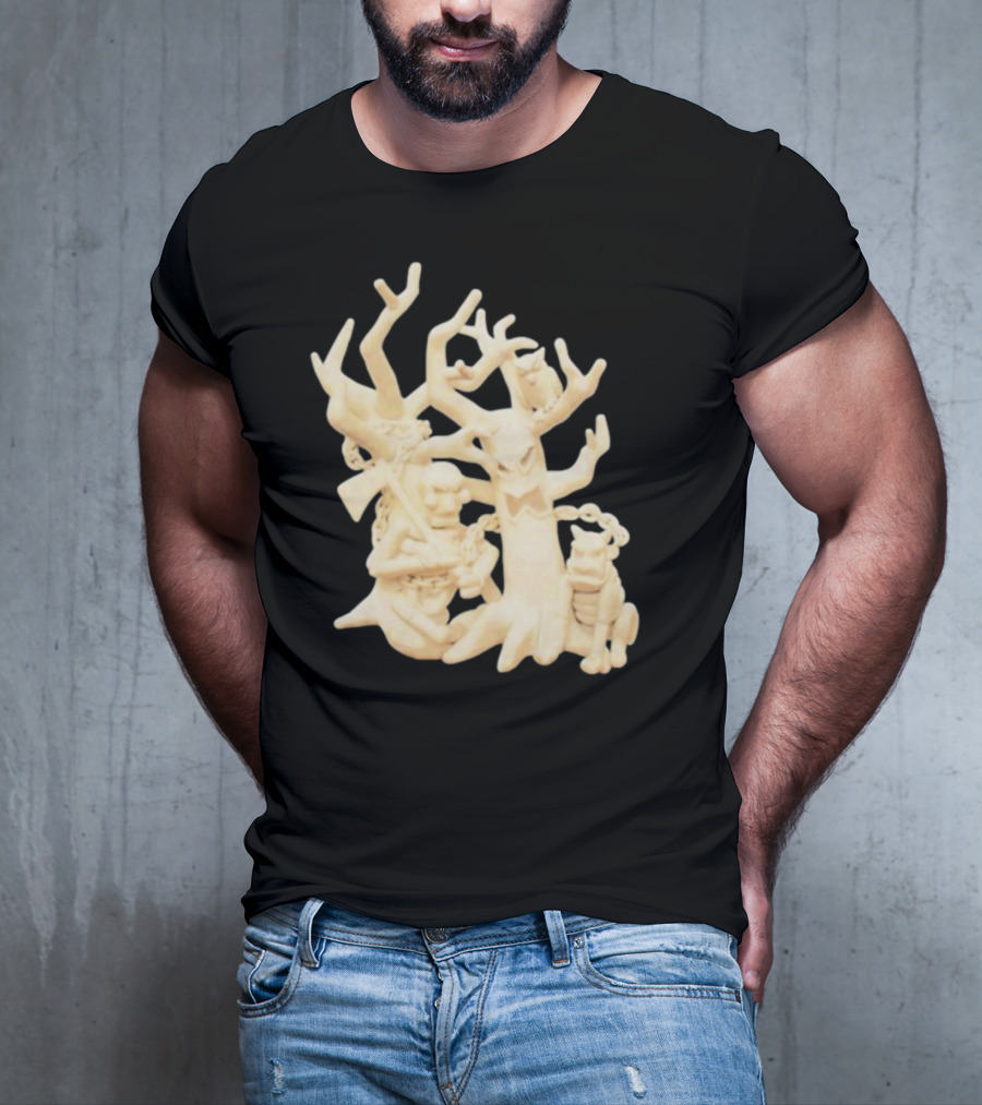 Spooky Woods Woodland Tree Creature With Owl And Frog T-Shirt