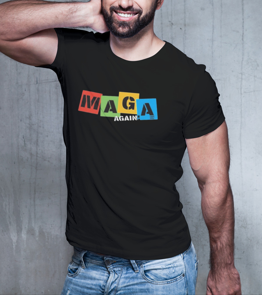 MAGA Again Block Letters Primary Colors T-Shirt