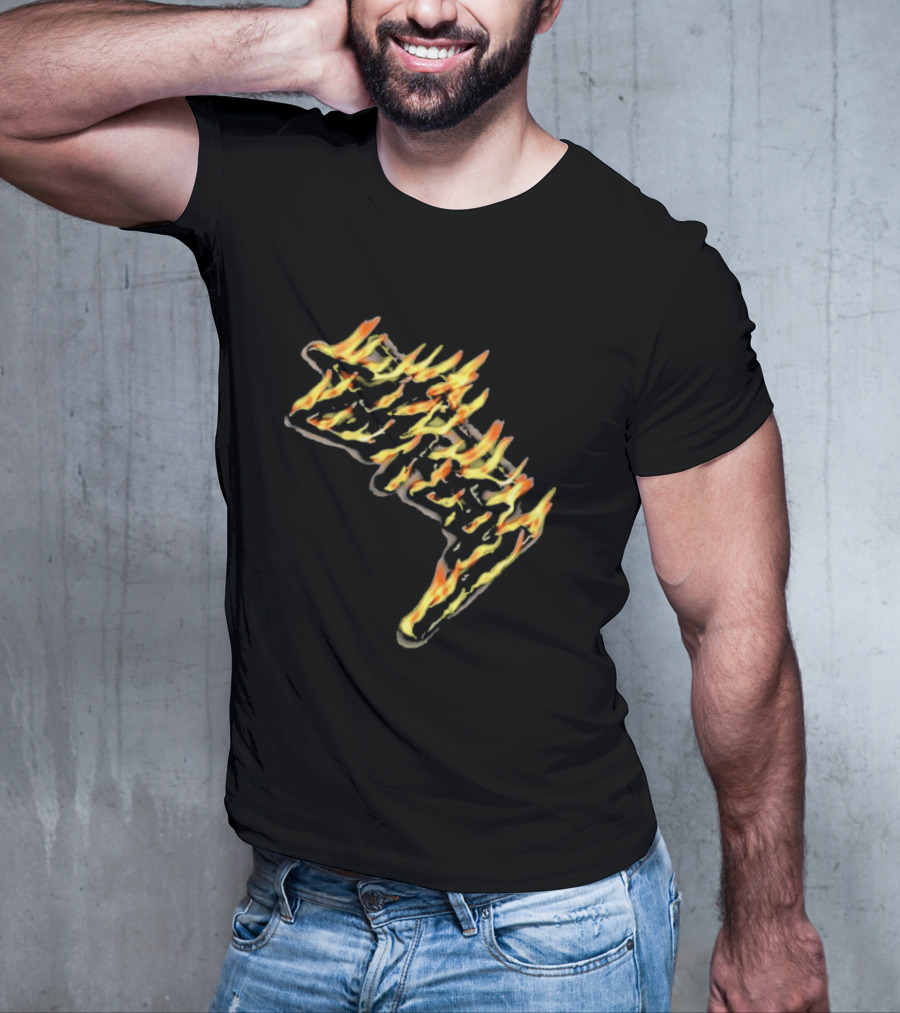 Stussy Burning Stock Flame Graphic Midnight T-Shirt