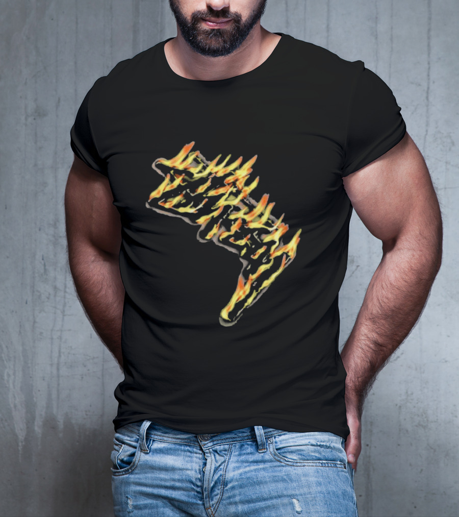 Stussy Burning Stock Flame Graphic Midnight T-Shirt