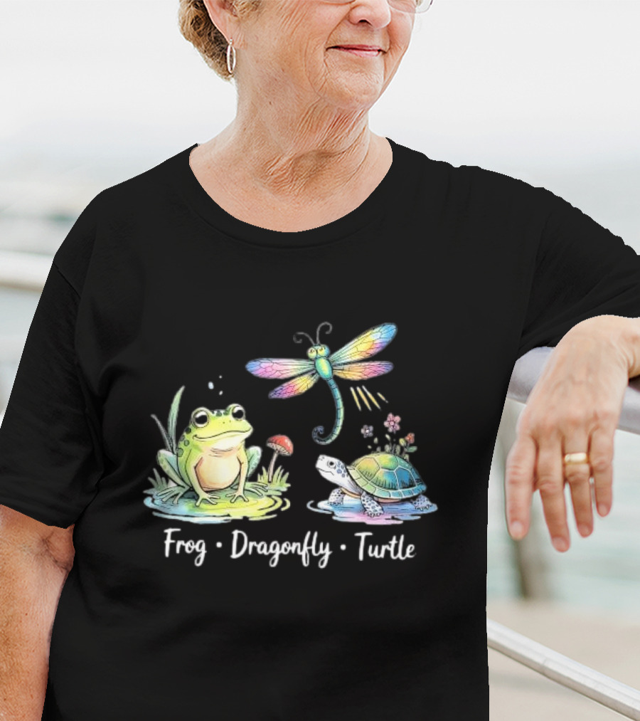 Frog Dragonfly Turtle Subtle Political Humor T-Shirt