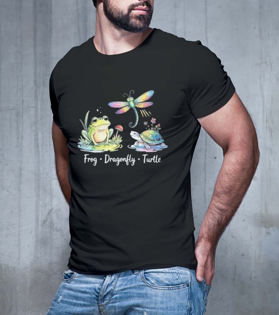 Frog Dragonfly Turtle Subtle Political Humor T-Shirt
