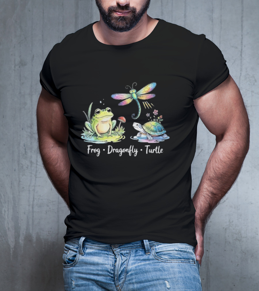 Frog Dragonfly Turtle Subtle Political Humor T-Shirt