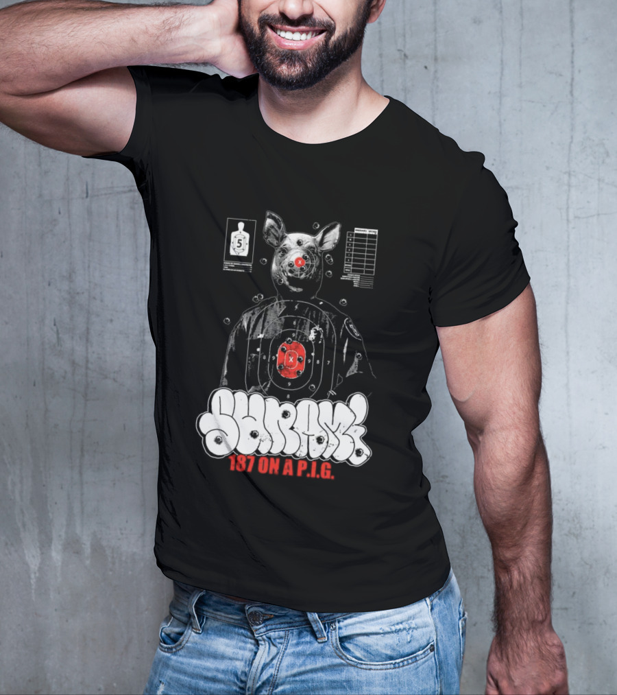 Sunami Pig 187 Target Shooting Pig Design T-Shirt