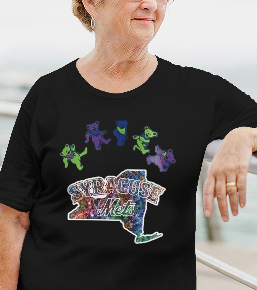 Syracuse Mets Grateful Dead Night 2025 New York Tie-Dye Dancing Bears T-Shirt