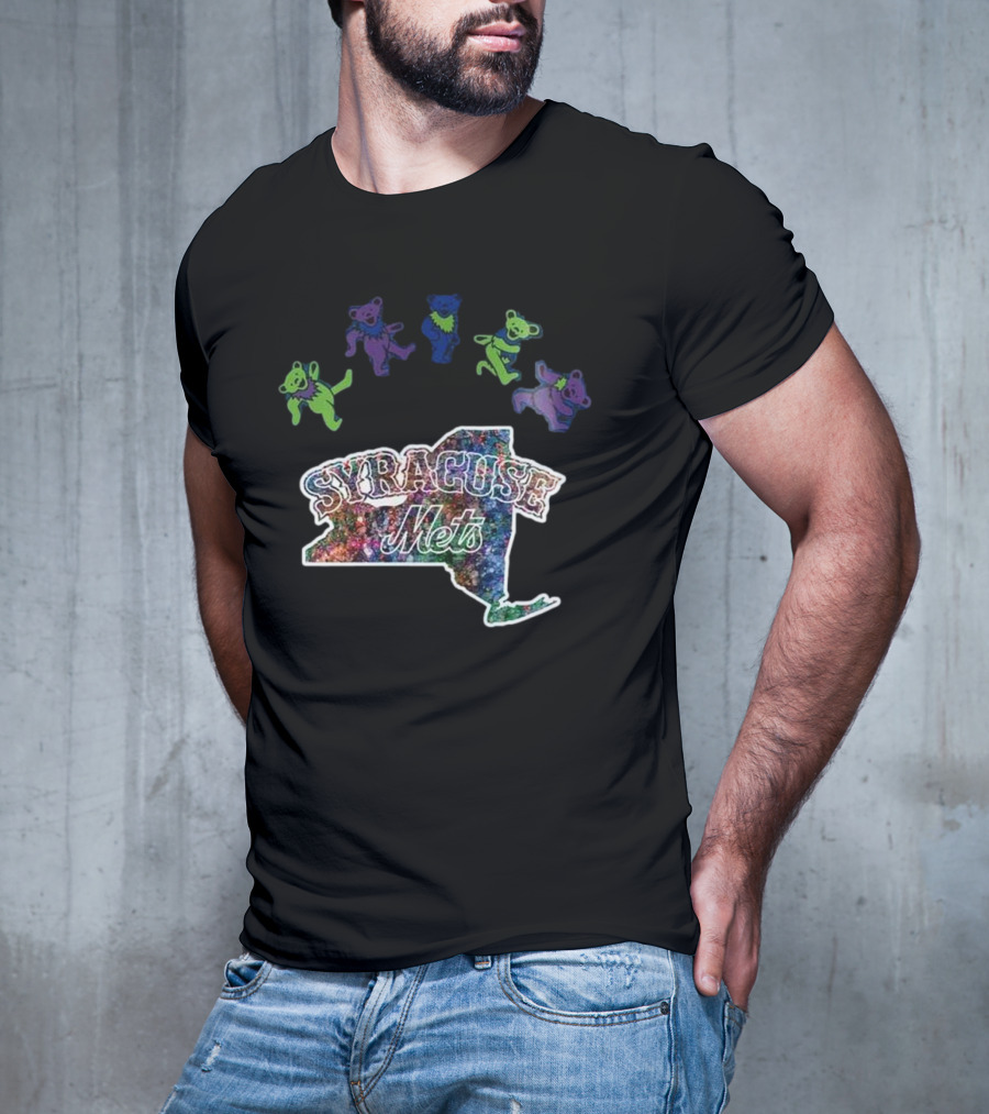 Syracuse Mets Grateful Dead Night 2025 New York Tie-Dye Dancing Bears T-Shirt