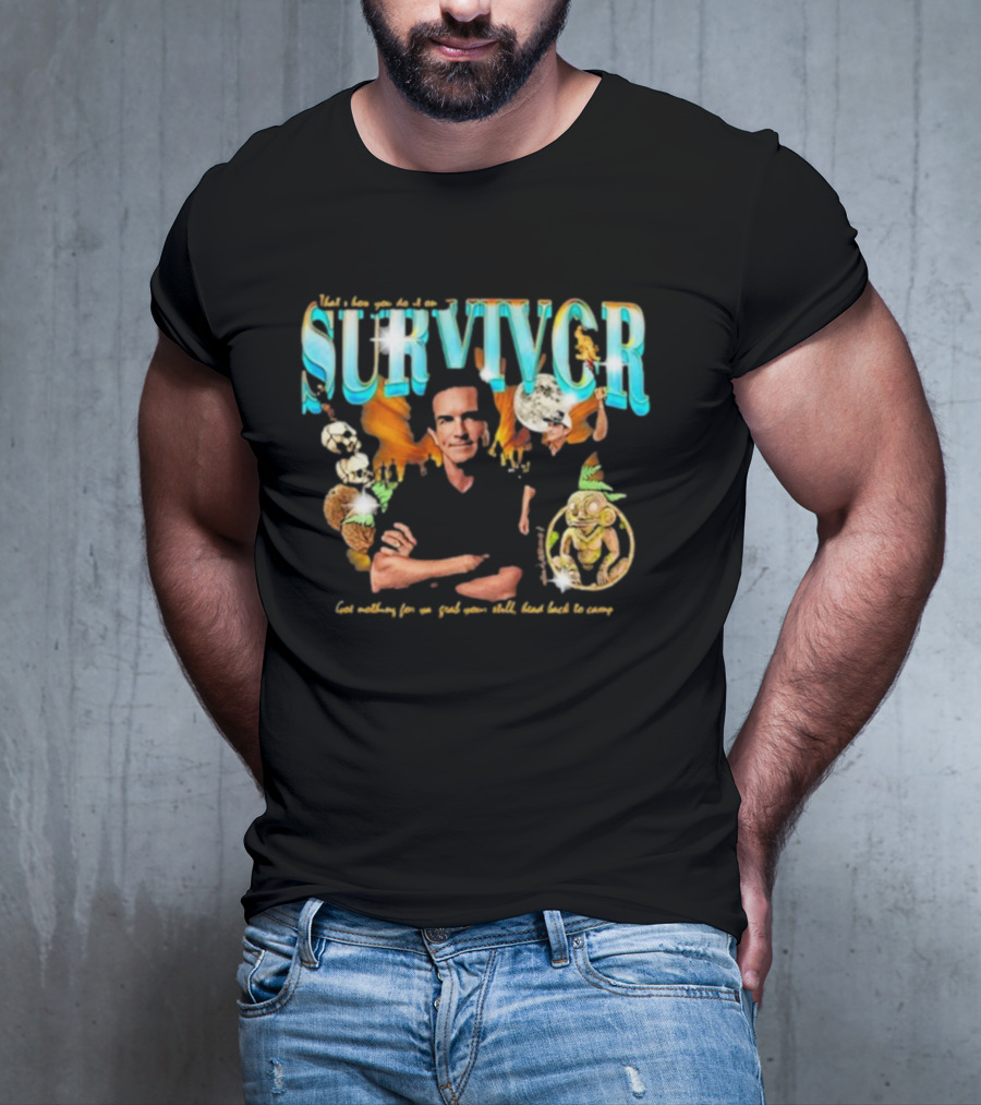 Survivor Jeff Probst Heartthrob Vintage Tiki Idol And Torches T-Shirt