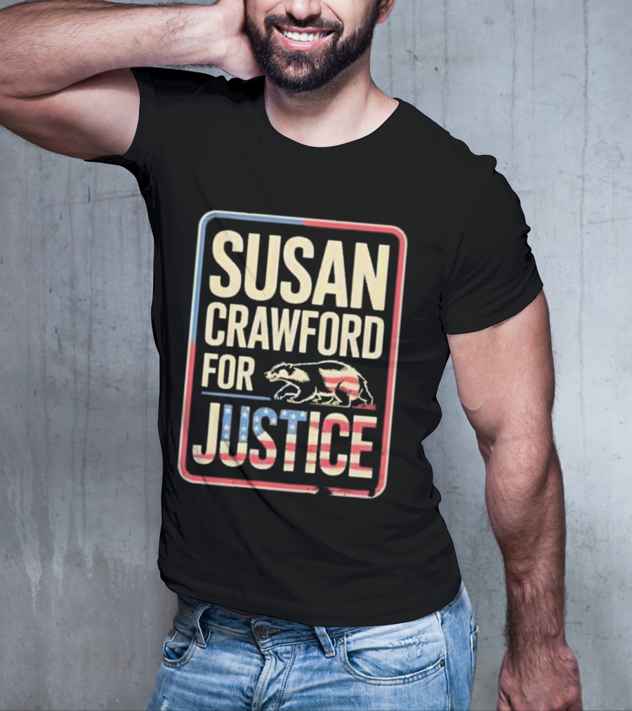 Susan Crawford For Justice Bear Flag Wisconsin 2025 T-Shirt