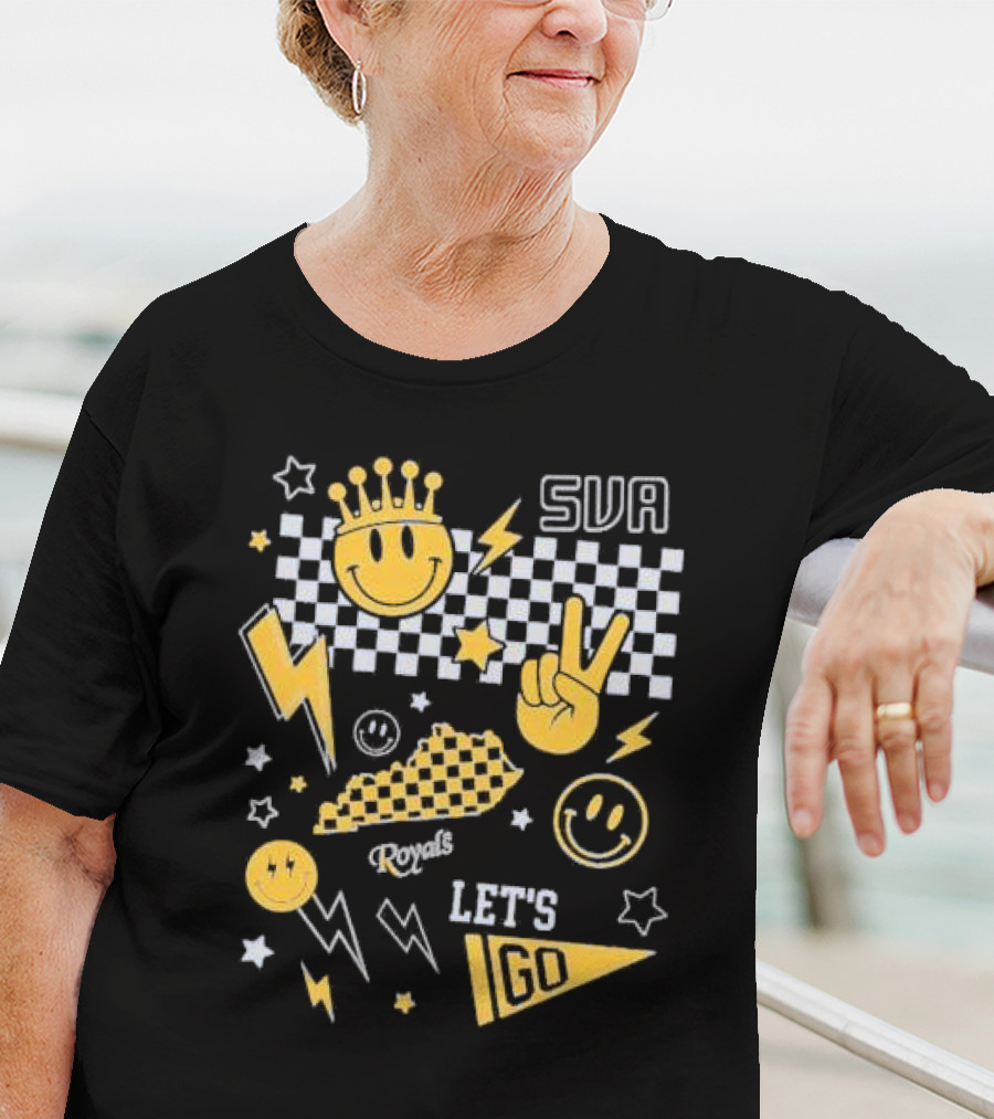 SVA Let's Go Smiley Face Peace Sign Lightning Stars Summit View Academy T-Shirt