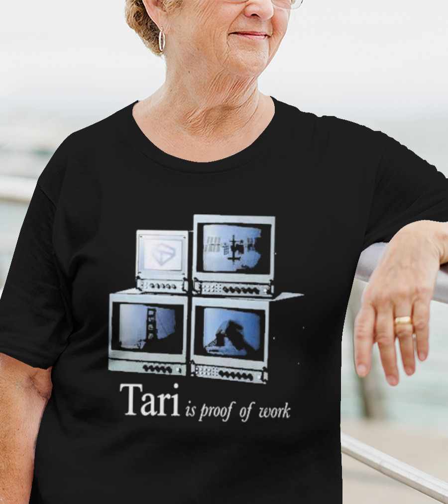 Tari Labs Proof Of Work 1996 Four Vintage Monitors T-Shirt
