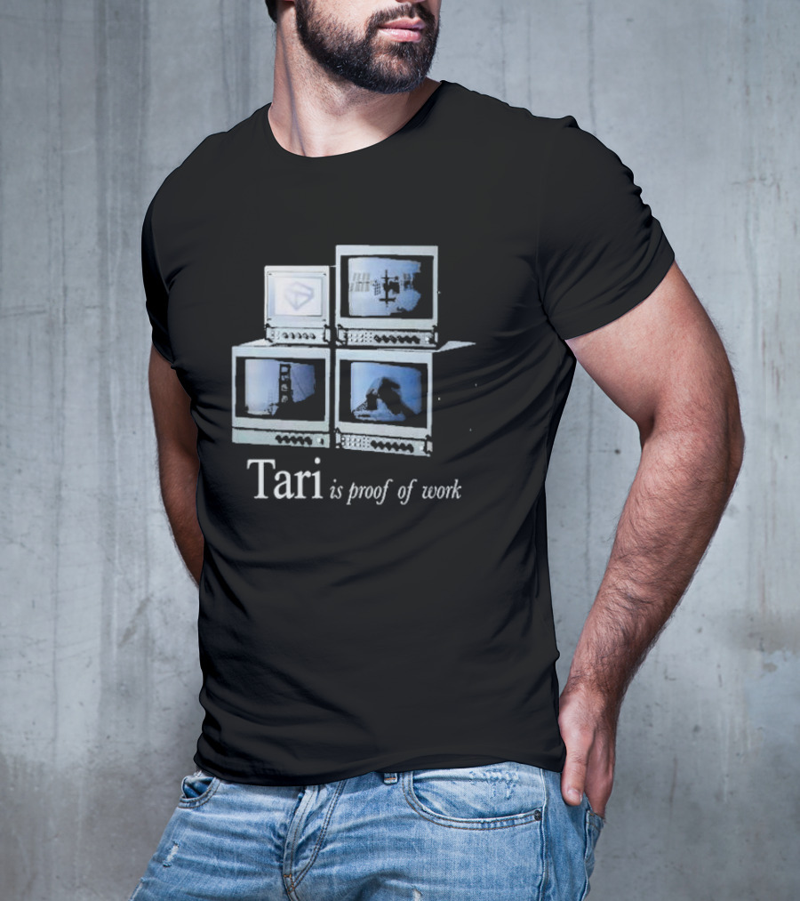 Tari Labs Proof Of Work 1996 Four Vintage Monitors T-Shirt