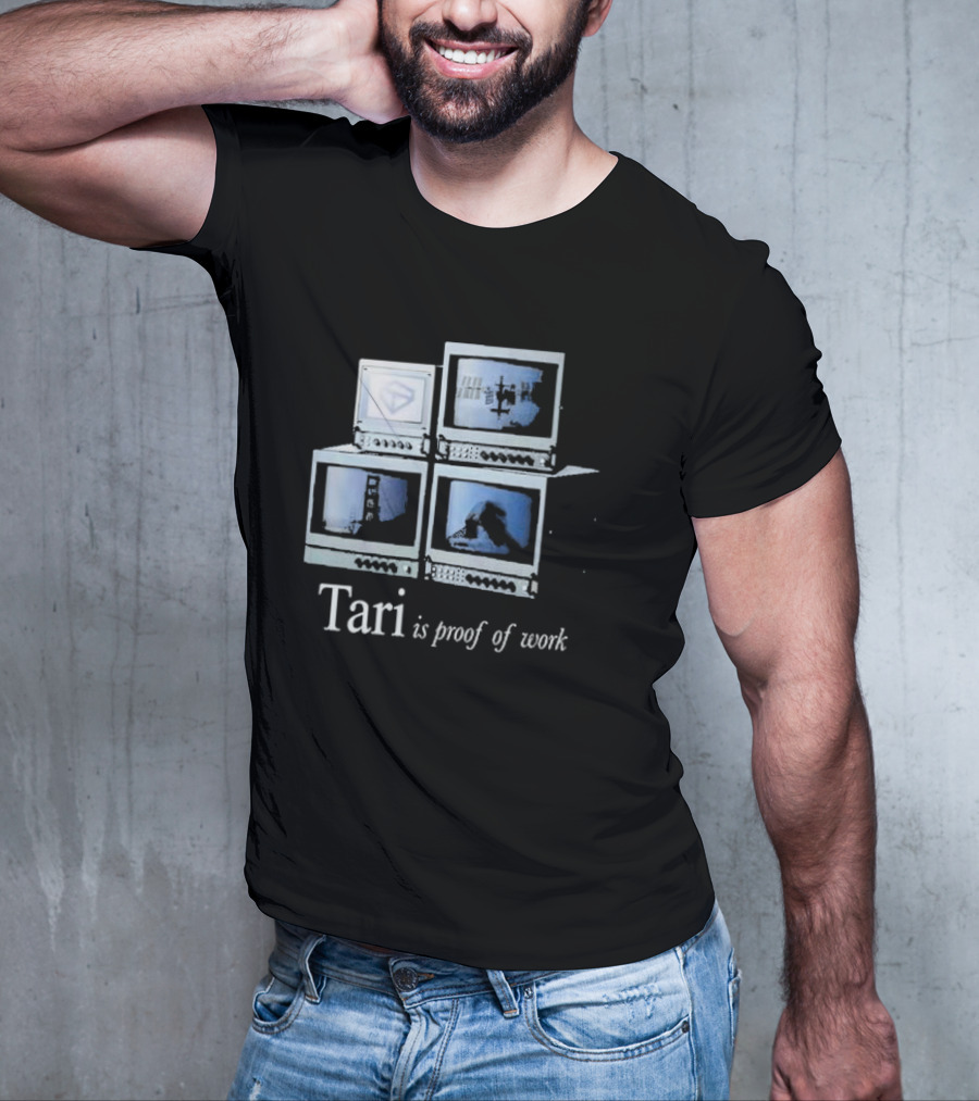 Tari Labs Proof Of Work 1996 Four Vintage Monitors T-Shirt