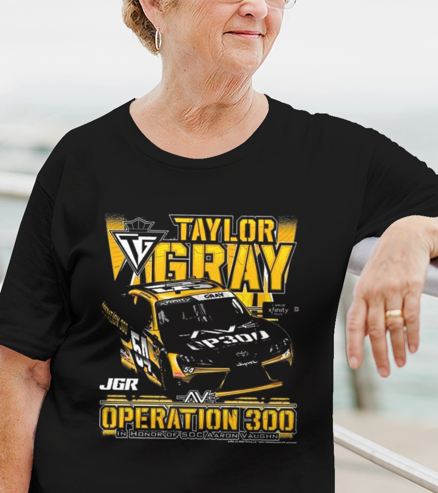 Taylor Gray Joe Gibbs Racing JGR Operation 300 SOC Aaron Vaughn Tribute T-Shirt