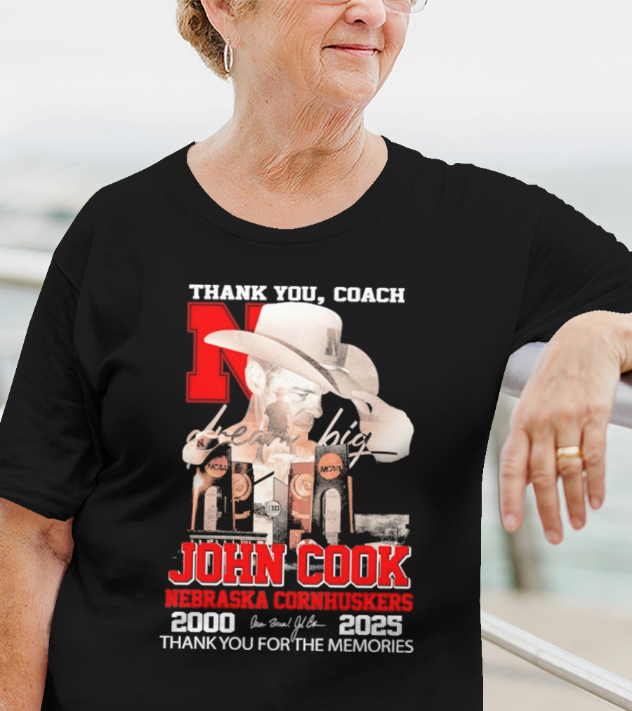 Thank You Coach John Cook Nebraska Cornhuskers 2000 2025 Thank You For The Memories T-Shirt