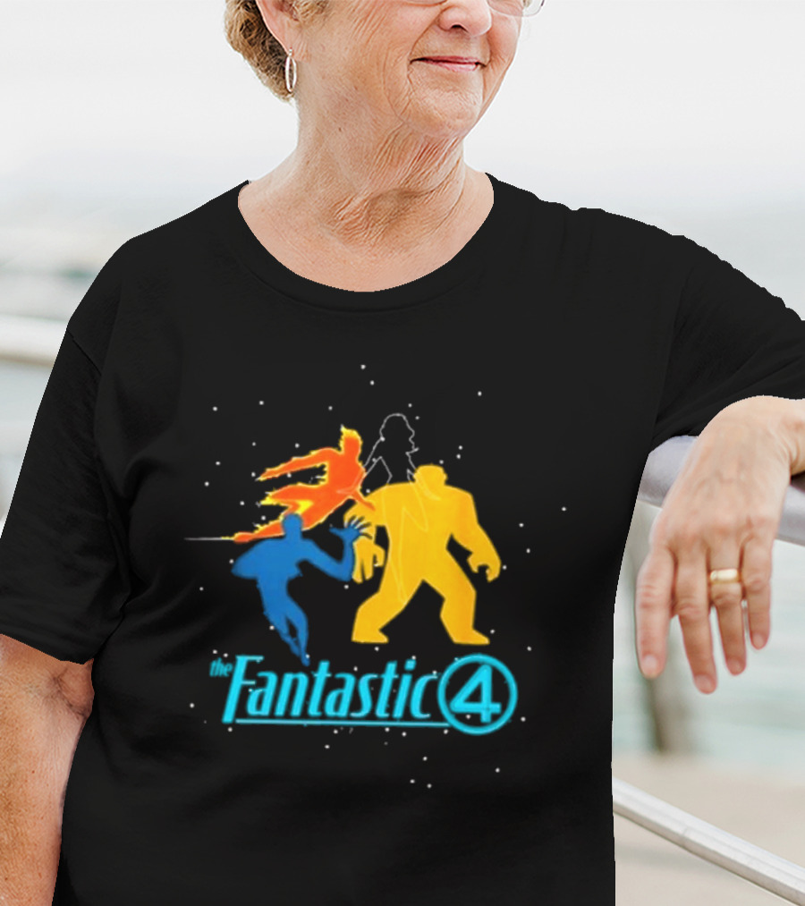 Fantastic Four Team Explosive Silhouette Action T-Shirt