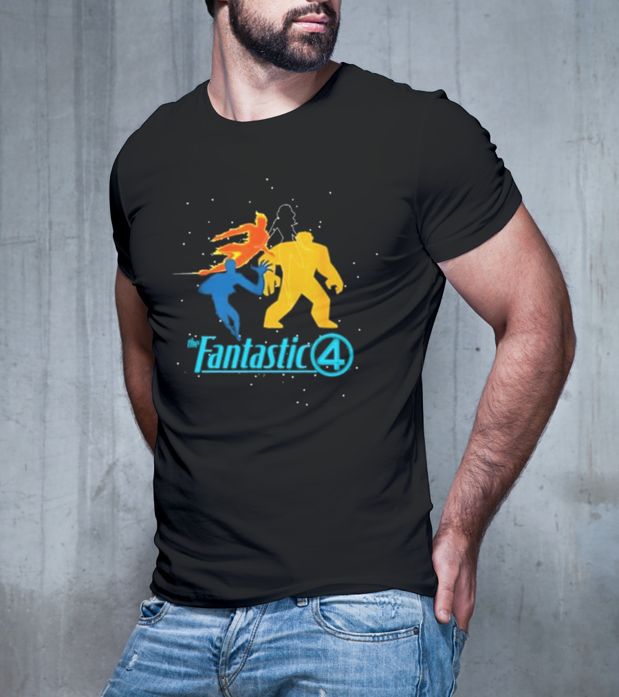 Fantastic Four Team Explosive Silhouette Action T-Shirt