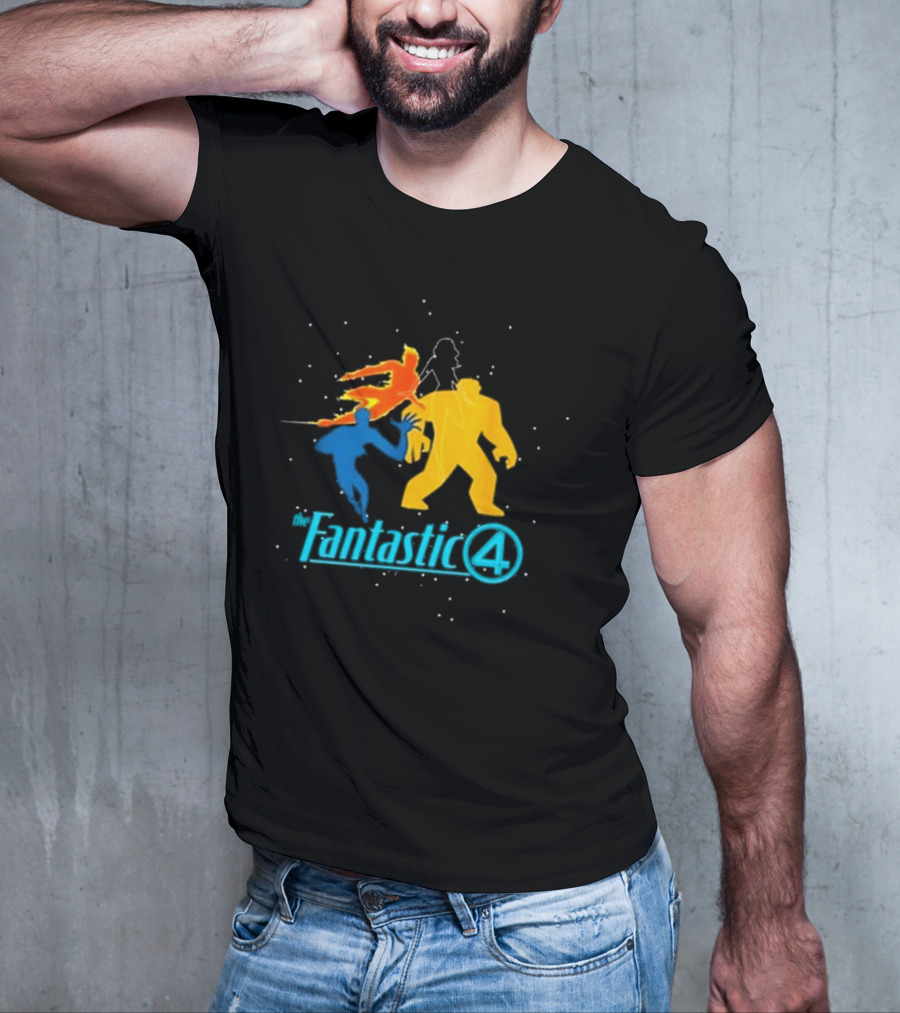 Fantastic Four Team Explosive Silhouette Action T-Shirt