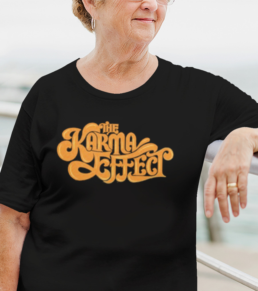 The Karma Effect Rustic Orange Curvy Script T-Shirt