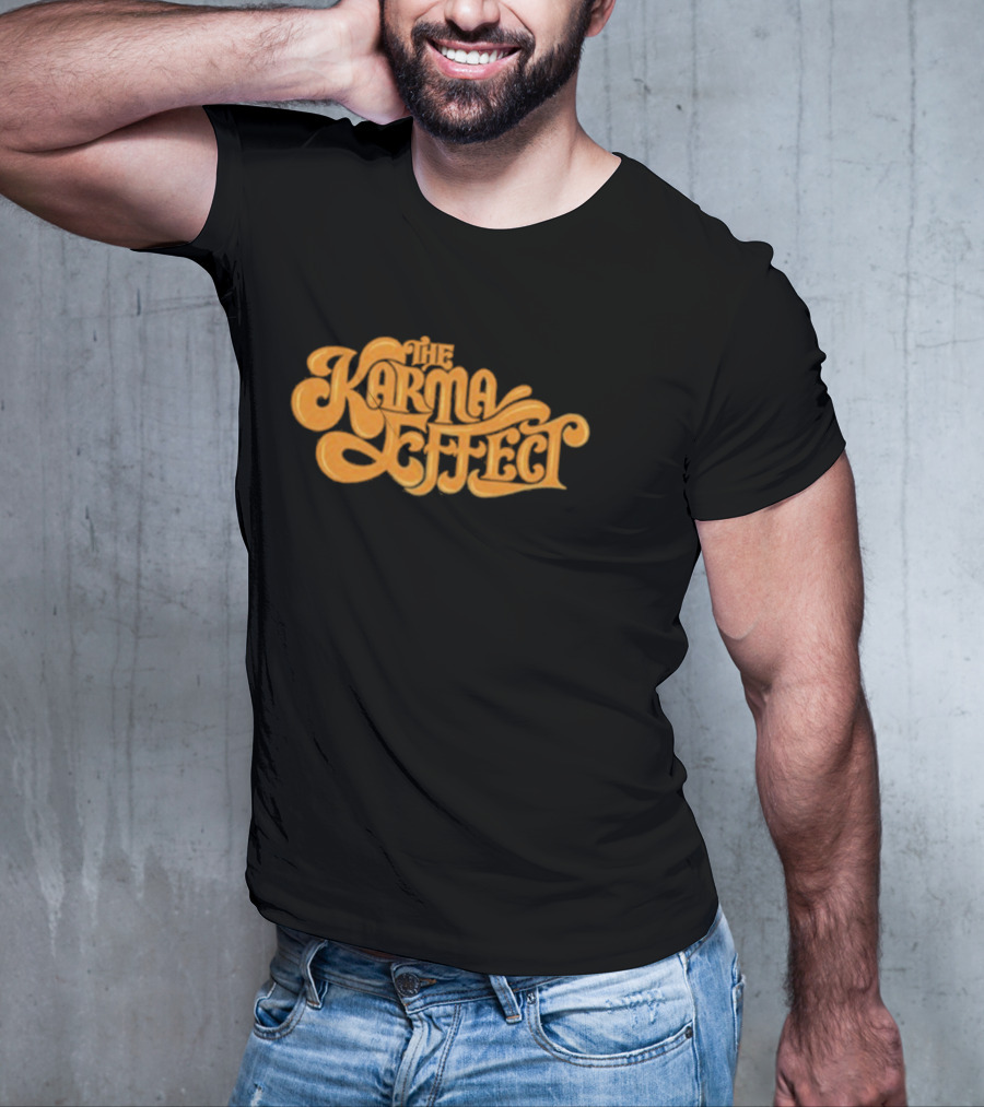 The Karma Effect Rustic Orange Curvy Script T-Shirt