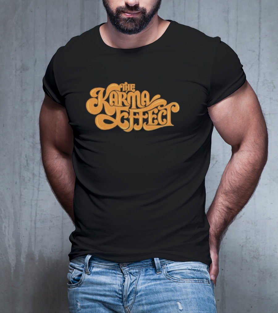 The Karma Effect Rustic Orange Curvy Script T-Shirt