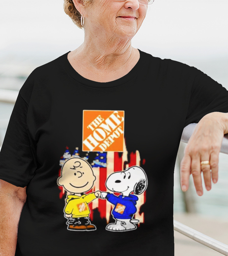 The Home Depot Charlie Brown Snoopy American Flag T-Shirt