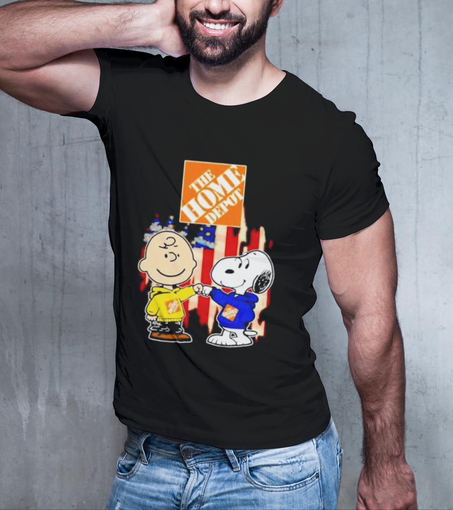 The Home Depot Charlie Brown Snoopy American Flag T-Shirt