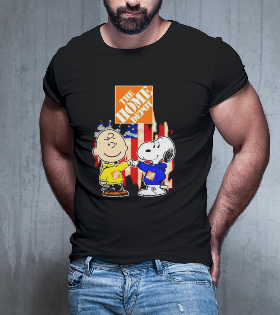 The Home Depot Charlie Brown Snoopy American Flag T-Shirt