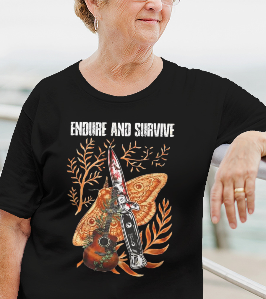 The Last Of Us Endure And Survive Moth Knife And Guitar T-Shirt