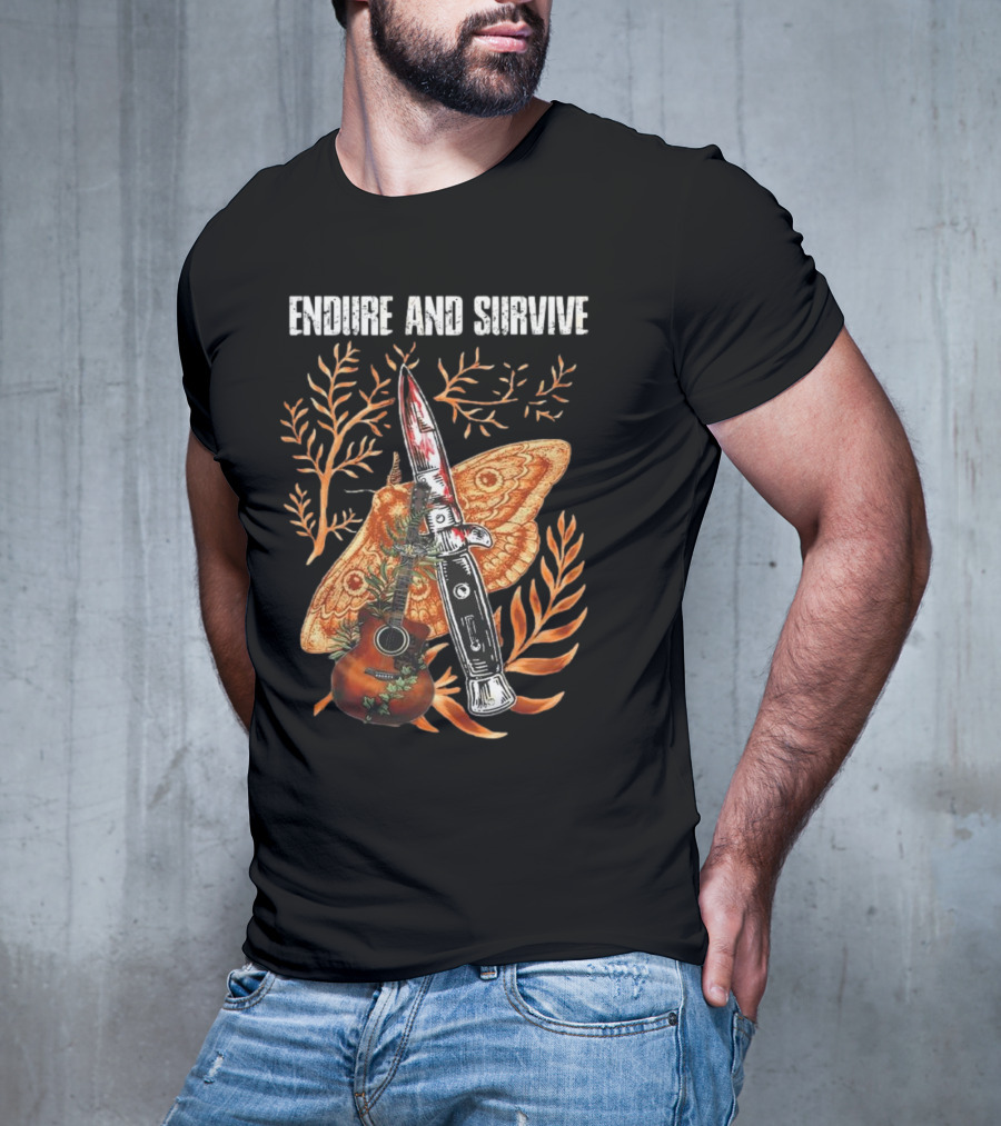 The Last Of Us Endure And Survive Moth Knife And Guitar T-Shirt