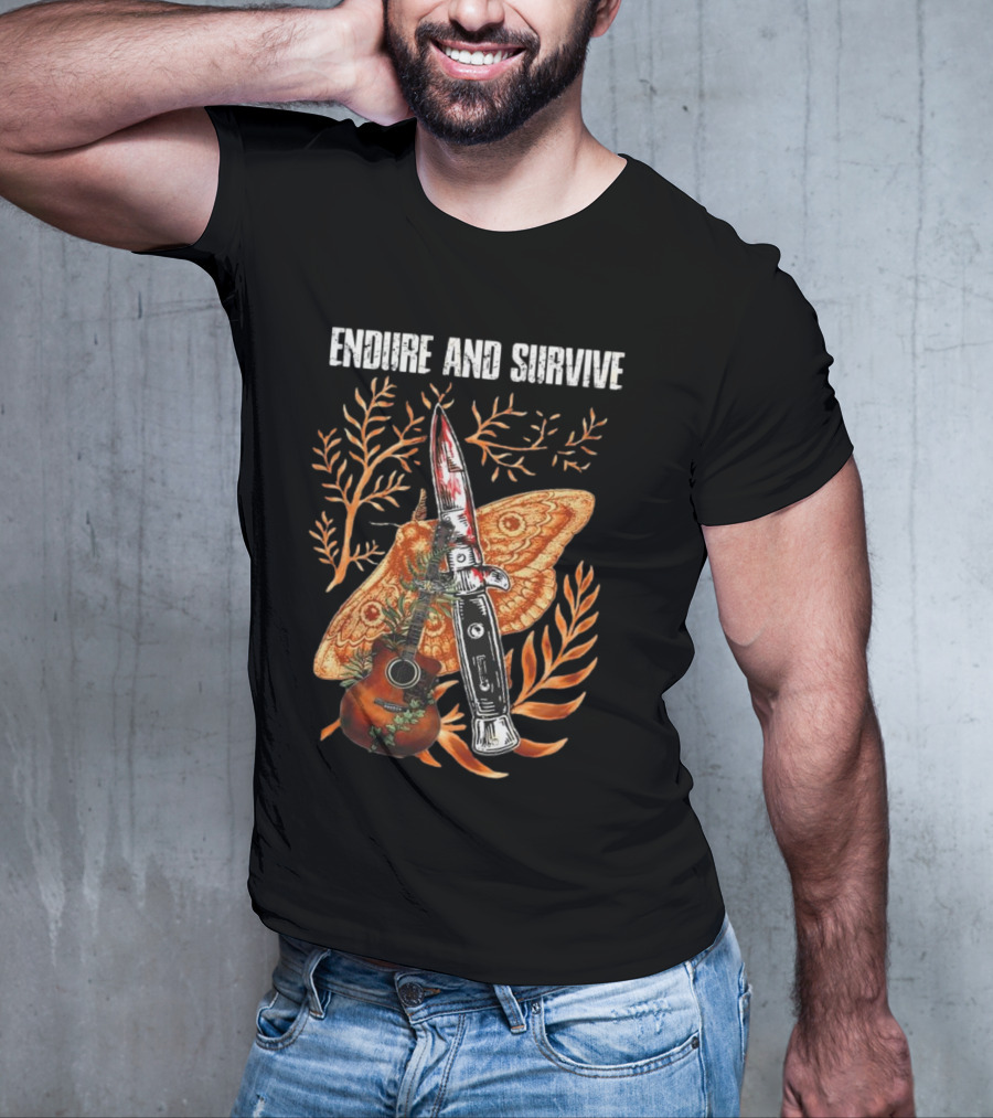 The Last Of Us Endure And Survive Moth Knife And Guitar T-Shirt