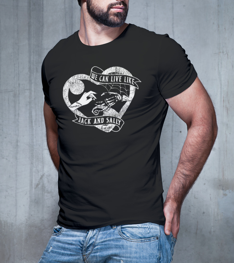 The Lost Bros We Can Live Like Jack And Sally Heart Moon Spiral Hill Web T-Shirt