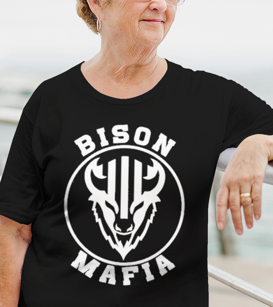 Bison Mafia Upstairs Pub Bold Design T-Shirt