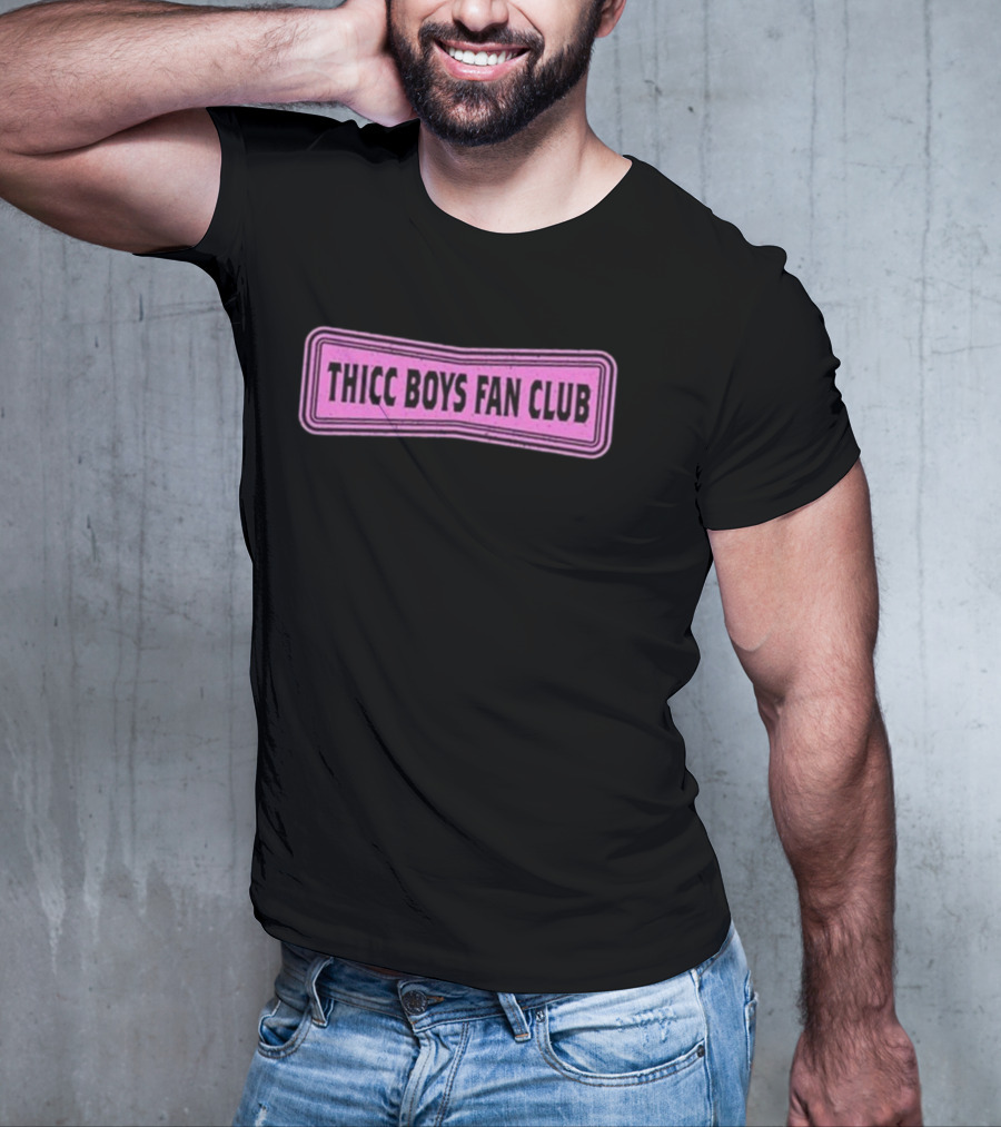 THICC BOYS FAN CLUB Pink Patch Design T-Shirt