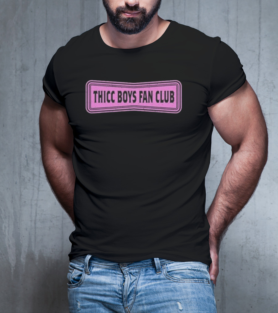 THICC BOYS FAN CLUB Pink Patch Design T-Shirt