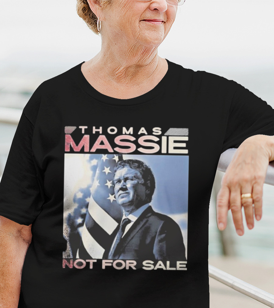 Thomas Massie Not For Sale American Flag Portrait T-Shirt