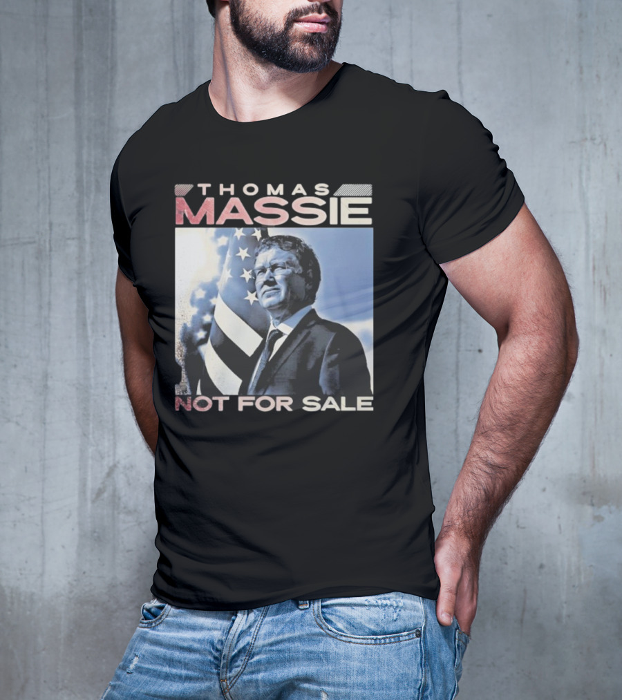 Thomas Massie Not For Sale American Flag Portrait T-Shirt