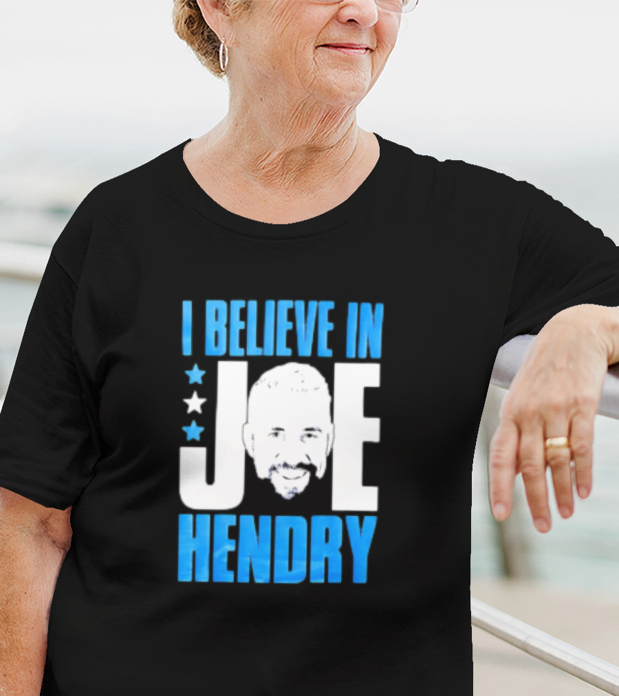 TNA I Believe In Joe Hendry Blue Text And Stars T-Shirt