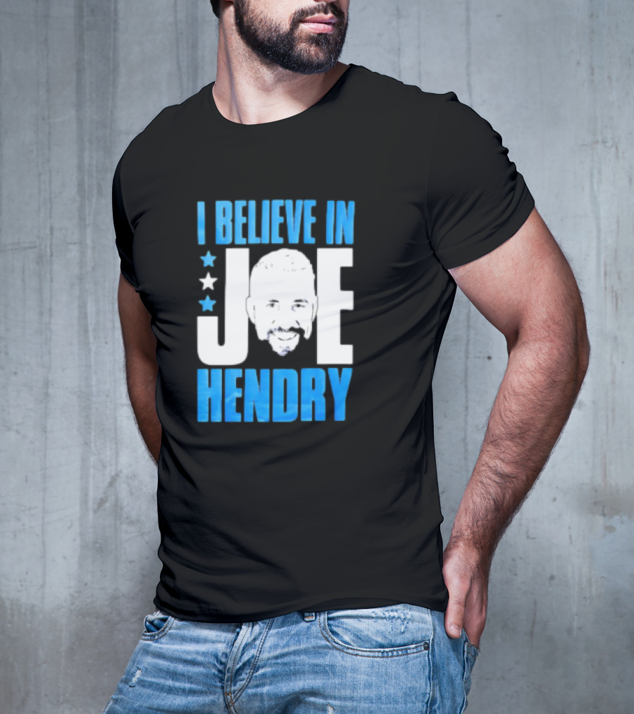 TNA I Believe In Joe Hendry Blue Text And Stars T-Shirt
