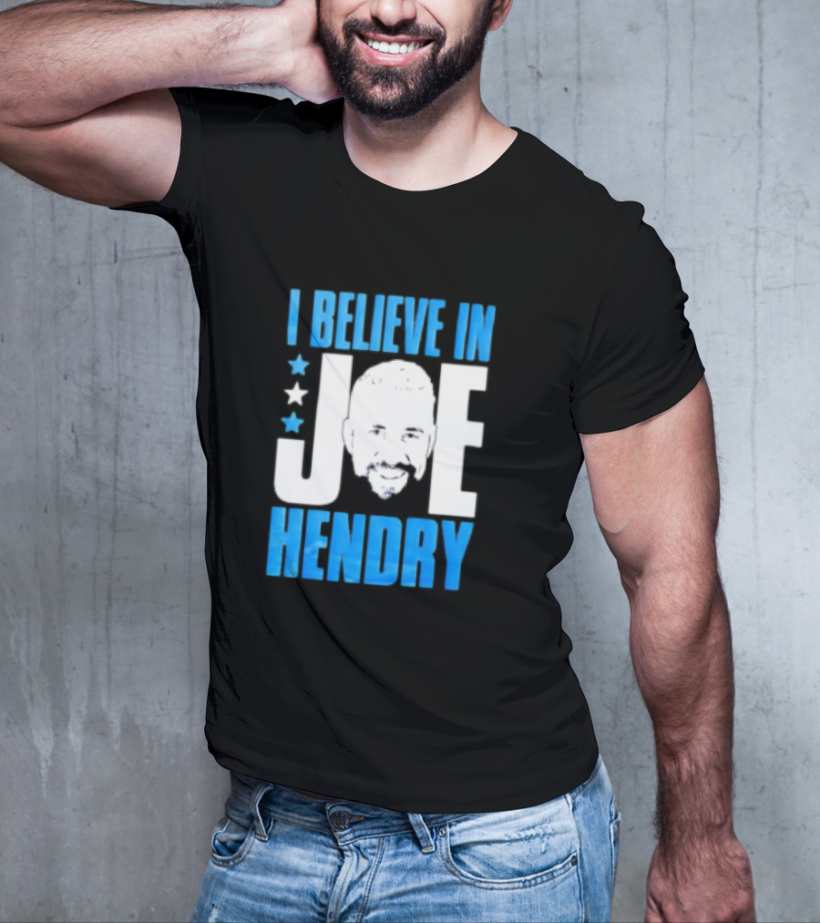 TNA I Believe In Joe Hendry Blue Text And Stars T-Shirt