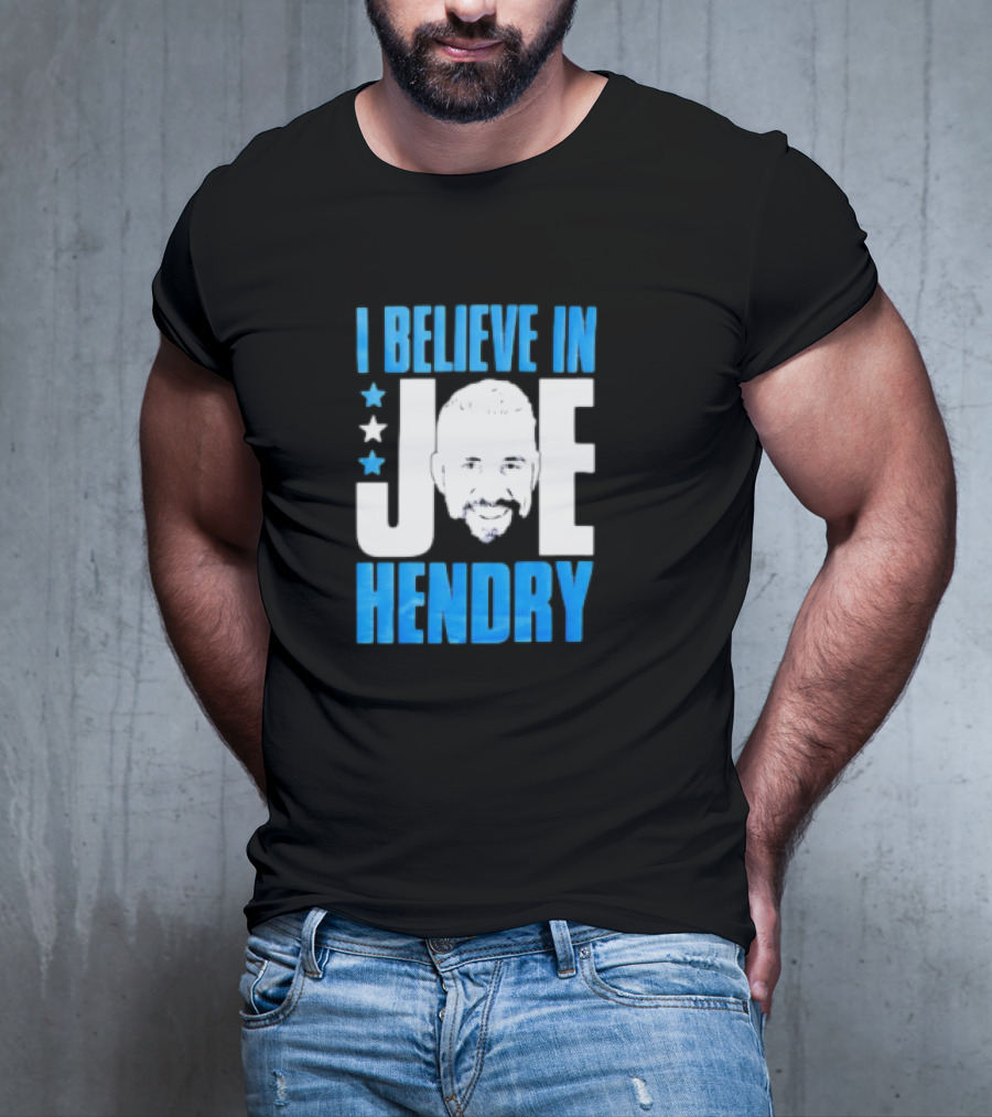 TNA I Believe In Joe Hendry Blue Text And Stars T-Shirt