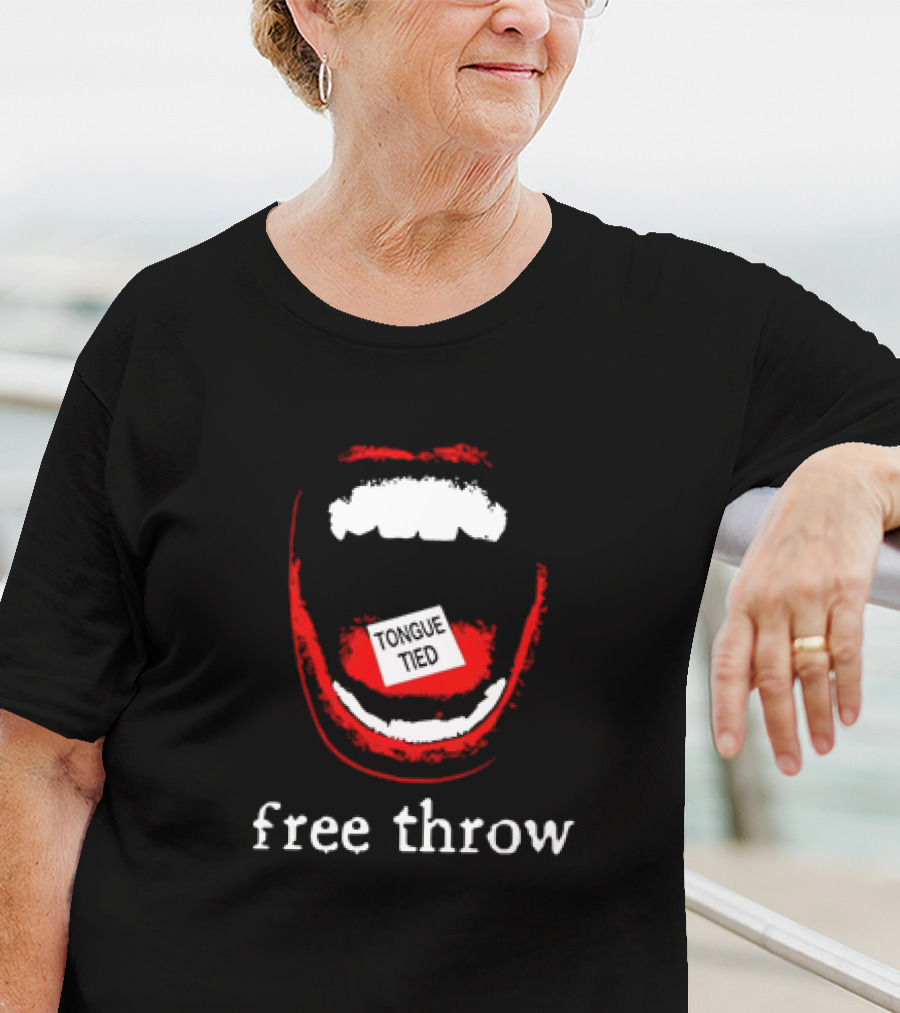 Mouth With Dice Tongue Free Throw Text T-Shirt